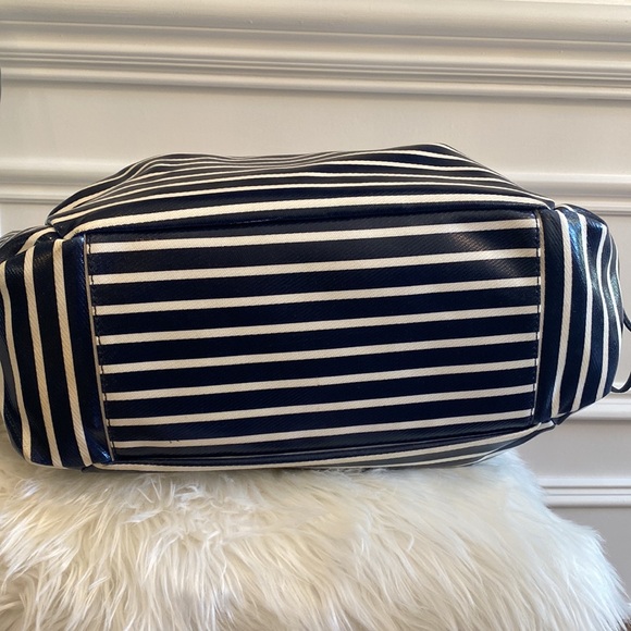 Kate Spade Navy & White Stripe Watson Lane Stevie Baby Bag...